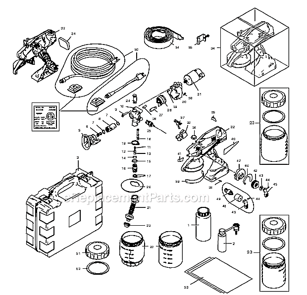 Page A Diagram and Parts List for  Graco Sprayer