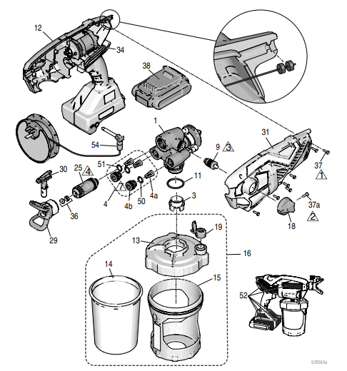 Section_1 Diagram and Parts List for  Graco Paint Sprayer