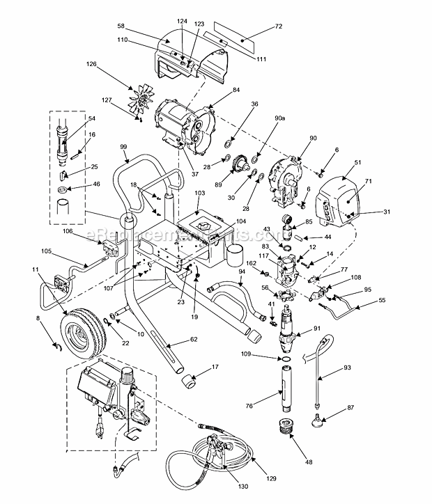 Page A Diagram and Parts List for  Graco Sprayer