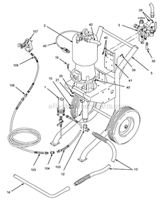 Page A Diagram and Parts List for Series B Graco Sprayer