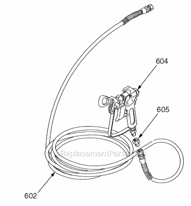 Gun And Hose Diagram and Parts List for GMAX7900 248700 Graco Paint Sprayer