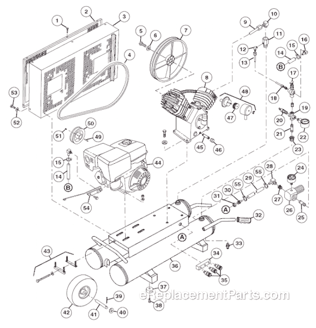 Page A Diagram and Parts List for  Grip-Rite Compressor