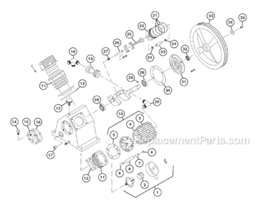 Page B Diagram and Parts List for  Grip-Rite Compressor