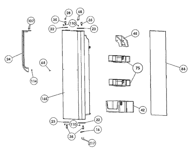 Fridge Door Diagram and Parts List for  Haier Refrigerator