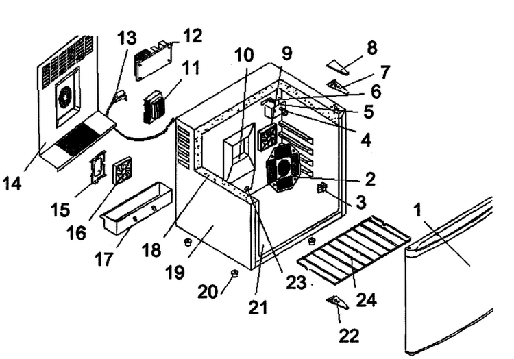 Cabinet Parts Diagram and Parts List for 18391772  Kenmore Refrigerator
