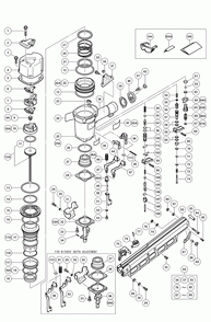 Page 1 Diagram and Parts List for  Hitachi Nailer