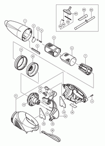 Page 1 Diagram and Parts List for  Hitachi Leaf Blower / Vacuum