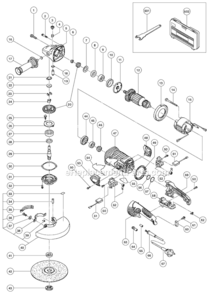 Page A Diagram and Parts List for  Hitachi Angle Grinder