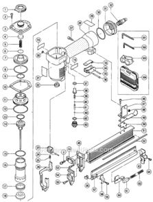 Page A Diagram and Parts List for NT32AE  Hitachi Nailer