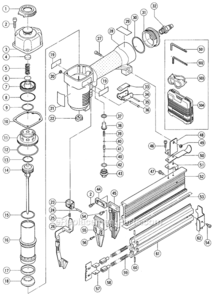 Page A Diagram and Parts List for NT50AE  Hitachi Nailer