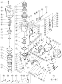 Page A Diagram and Parts List for  Hitachi Nailer