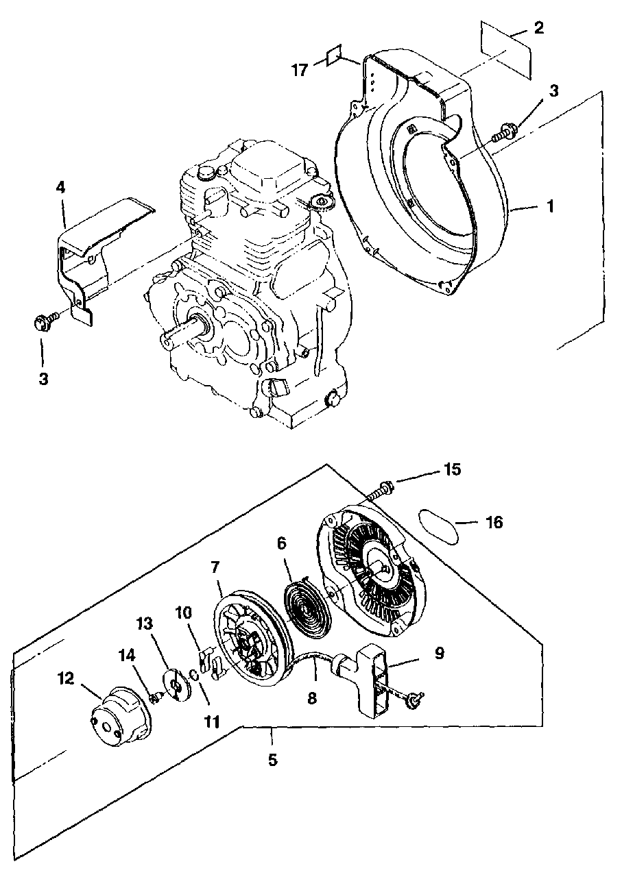 Starter Diagram and Parts List for UT-03821 Homelite Generator