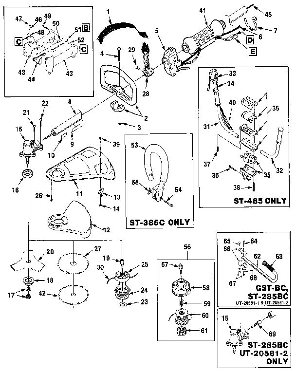 Diagram 5 Diagram and Parts List for  Homelite Trimmer