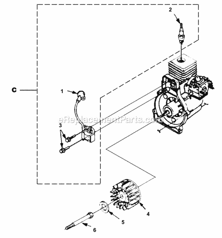 Ignition Diagram and Parts List for UT-01709-E Homelite Water Pump