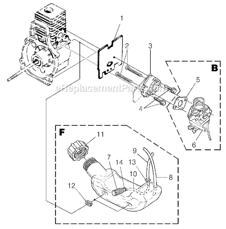 Page A Diagram and Parts List for UT-20755 Homelite Trimmer