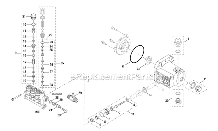 Page B Diagram and Parts List for  Homelite Pressure Washer