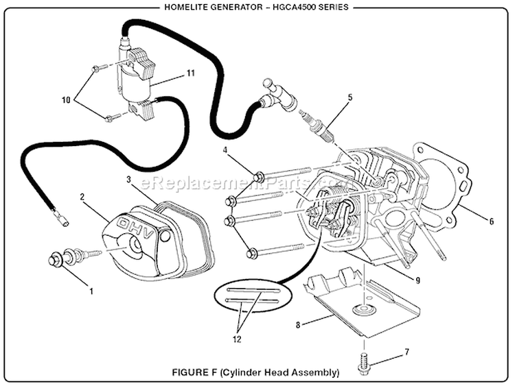 Page F Diagram and Parts List for  Homelite Generator