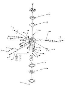 Carburetor Diagram and Parts List for UT-35020-A Homelite Snow Blower