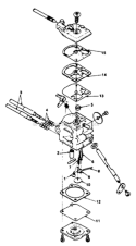 Zama Carburetor Diagram and Parts List for  Homelite Chainsaw