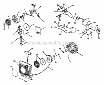 Starter_Ignition_Clutch_And_Oil_Pump Diagram and Parts List for  Homelite Chainsaw
