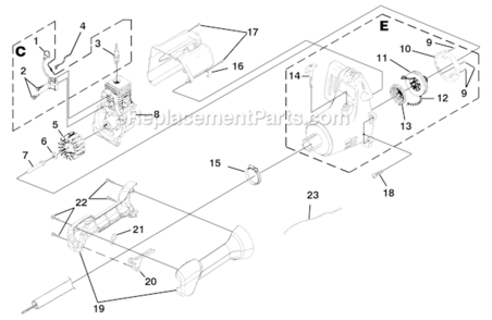 Ignitioná-áRotorá-áStarter Diagram and Parts List for S/N MB0849999 Homelite Trimmer