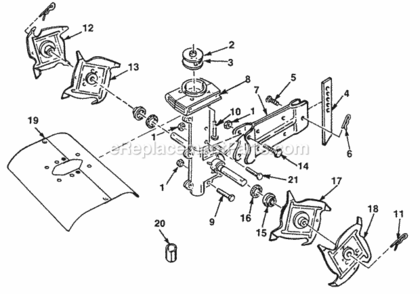 Tiller Diagram and Parts List for  Homelite Tiller