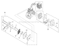 C - Muffler And Air Cleaner Diagram and Parts List for  Homelite Leaf Blower / Vacuum