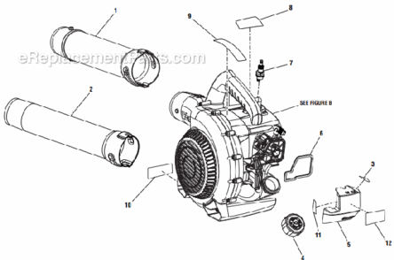 General_Assembly Diagram and Parts List for  Homelite Leaf Blower / Vacuum