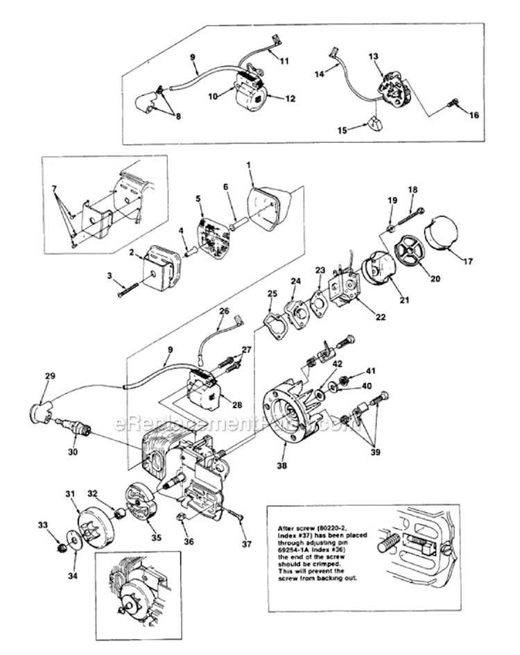 Page B Diagram and Parts List for  Homelite Chainsaw