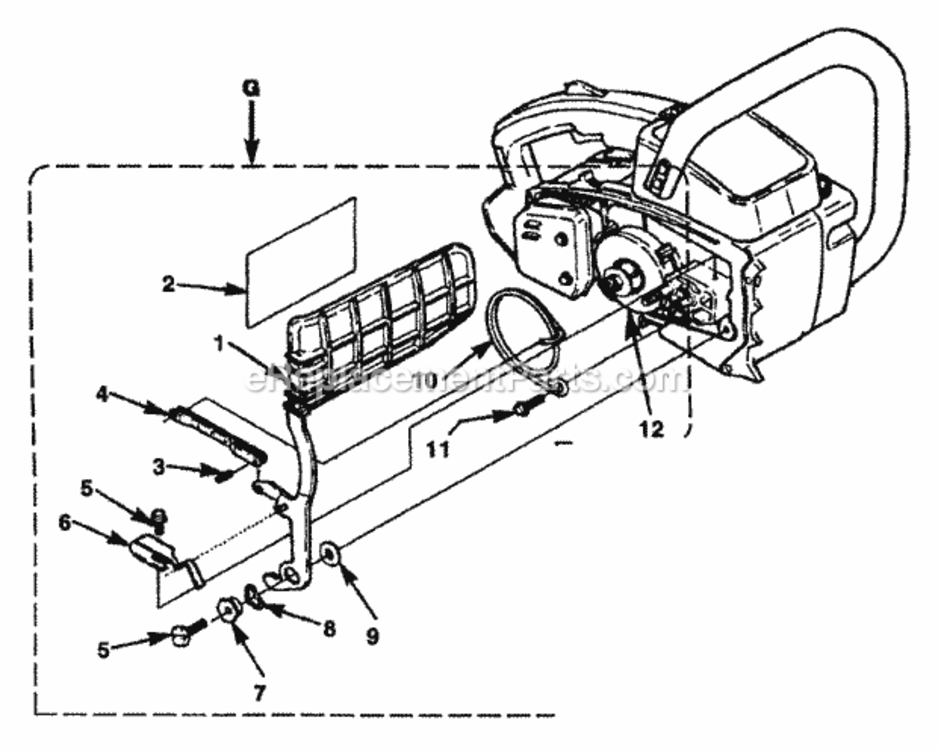 Chain_Break Diagram and Parts List for  Homelite Chainsaw