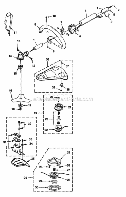 Page C Diagram and Parts List for  Homelite Trimmer