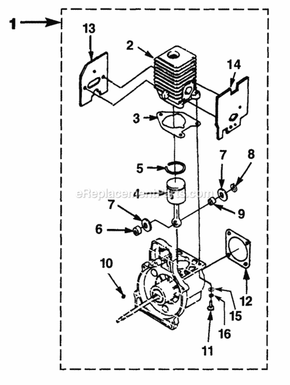 Engine_Internal Diagram and Parts List for  Homelite Trimmer