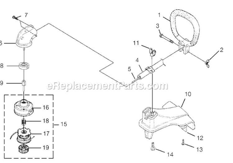 Page E Diagram and Parts List for  Homelite Trimmer