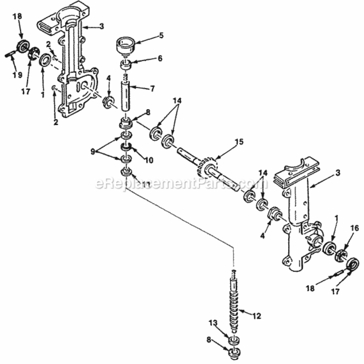 Transmission Diagram and Parts List for  Homelite Tiller