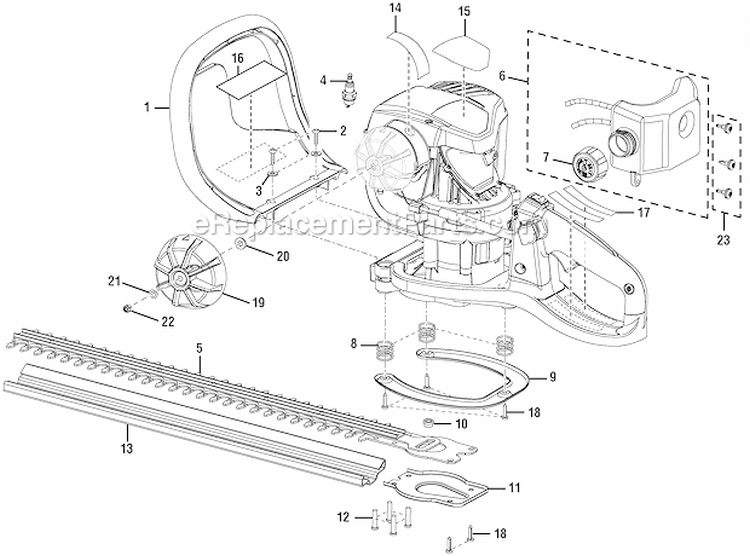 Page A Diagram and Parts List for  Homelite Hedge Trimmer