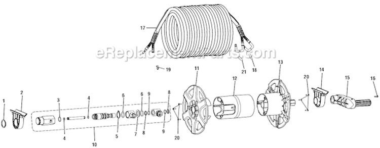 Page D Diagram and Parts List for  Homelite Pressure Washer