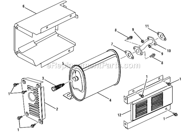 Air Cleaner Assembly Diagram and Parts List for  Homelite Generator