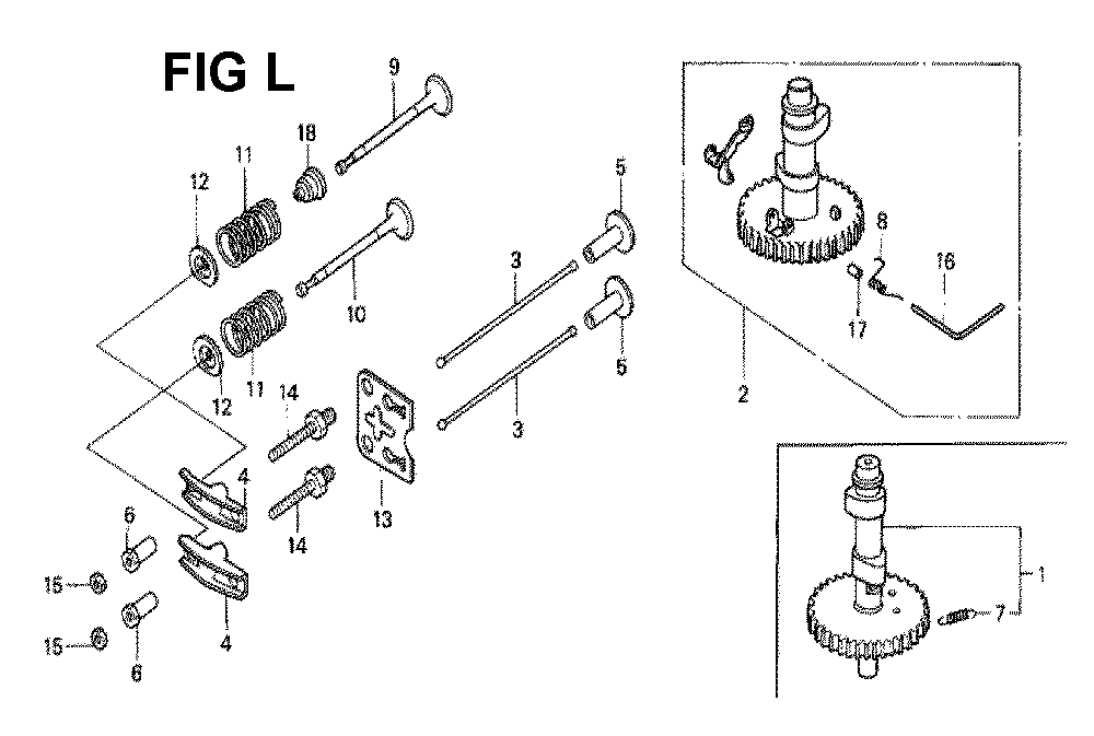 Fig-7 Diagram and Parts List for Type A1K6 Honda Engine