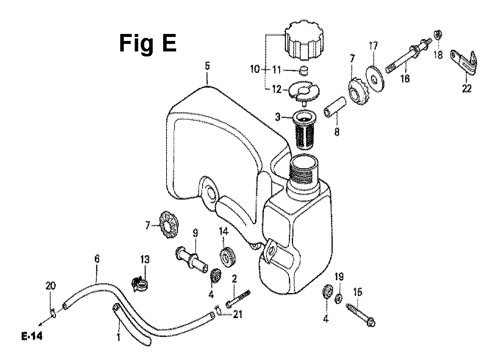 Fig-5 Diagram and Parts List for Type A1L Honda Engine