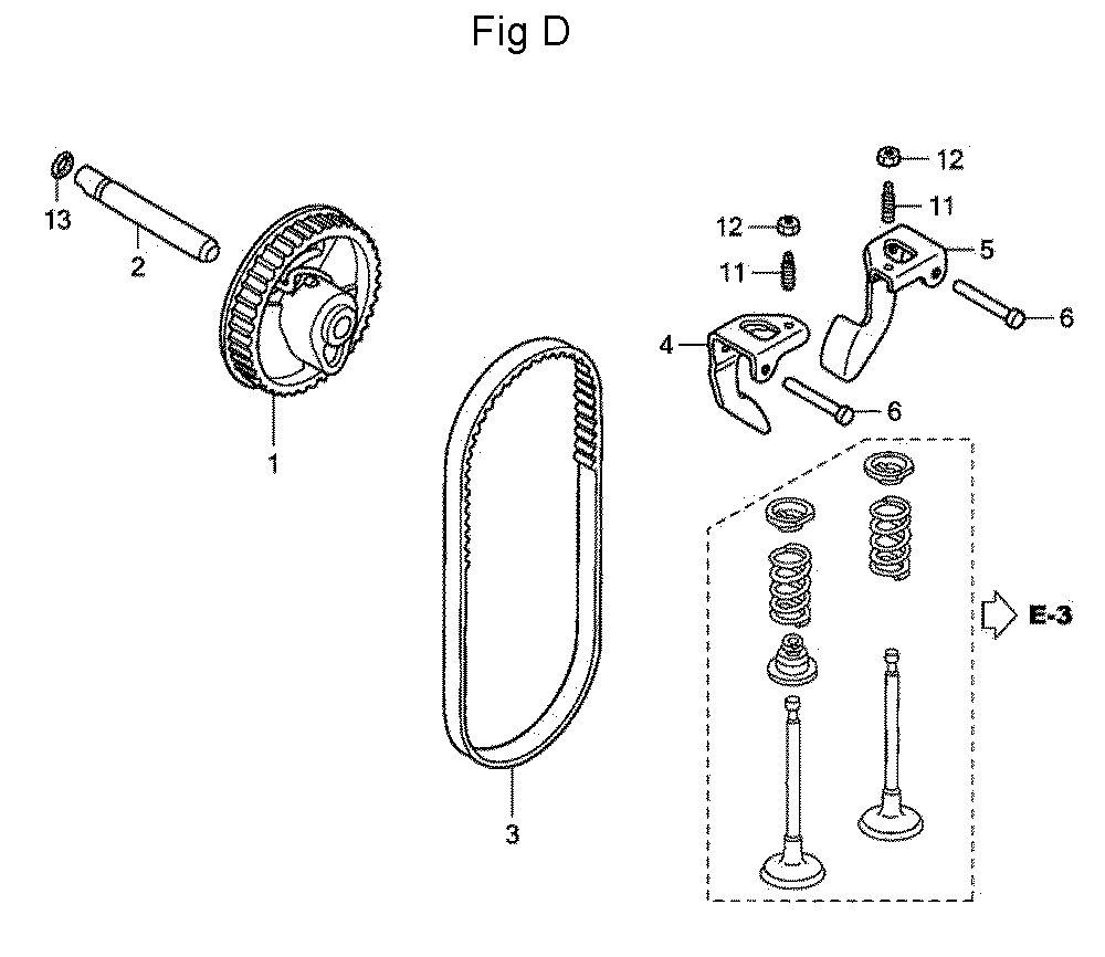 Fig-4 Diagram and Parts List for Type QHAJ Honda Engine