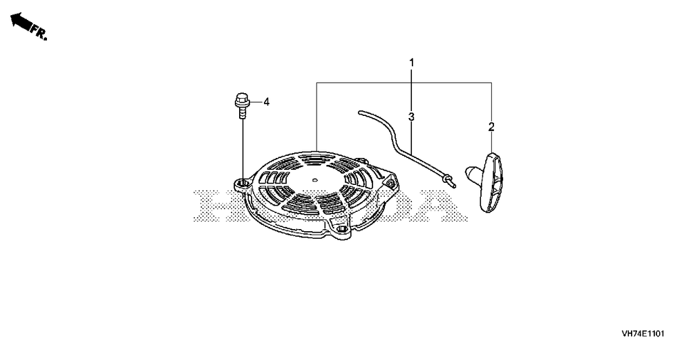 Recoil Starter (Hrx217k6) Diagram and Parts List for (Type  HYAA)(MAMA-1000001 - 9999999) Honda Lawn Mower