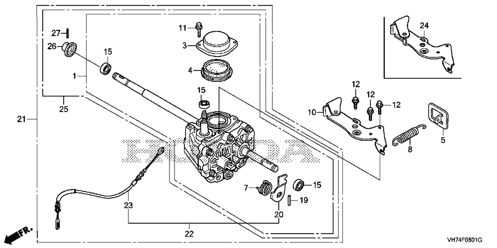 Transmission (2) Diagram and Parts List for (Type  HYAA)(MAMA-1000001 - 9999999) Honda Lawn Mower