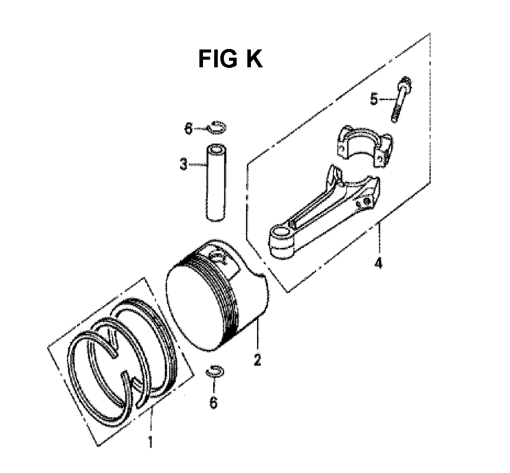 Fig-4 Diagram and Parts List for Type A1K6 Honda Engine