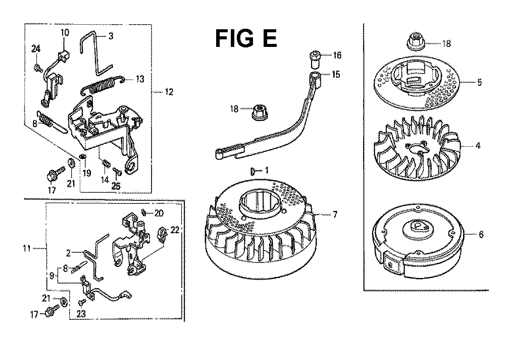 Fig-12 Diagram and Parts List for Type A11 Honda Engine