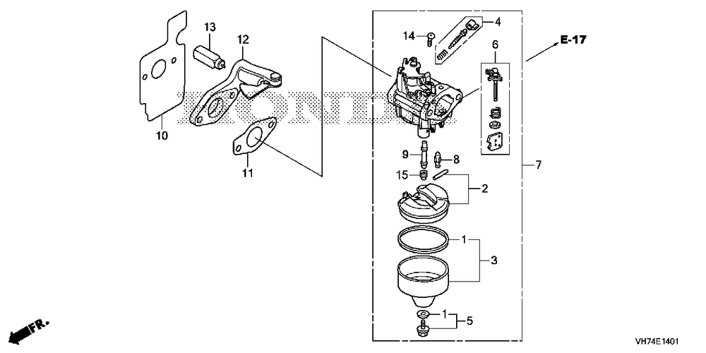 Carburetor (Hrx217k6) Diagram and Parts List for (Type  HYAA)(MAMA-1000001 - 9999999) Honda Lawn Mower