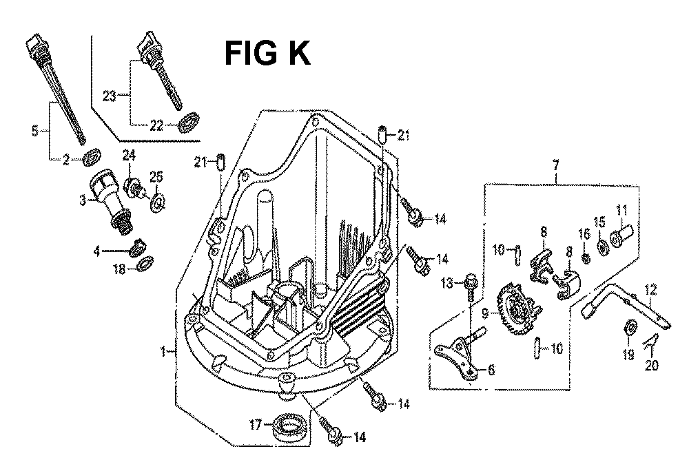 Fig-11 Diagram and Parts List for Type G5BR Honda Engine