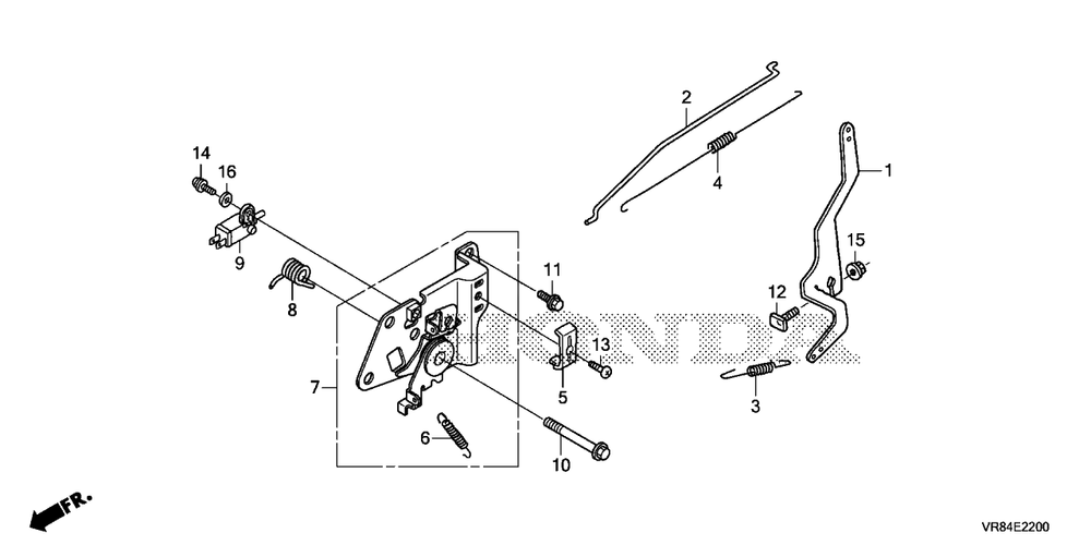 Control Diagram and Parts List for (Type  VLA)(MANA-1000001 - 9999999) Honda Lawn Mower