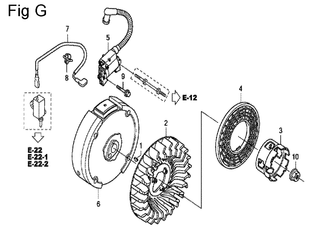 Fig-7 Diagram and Parts List for Type PHA Honda Engine