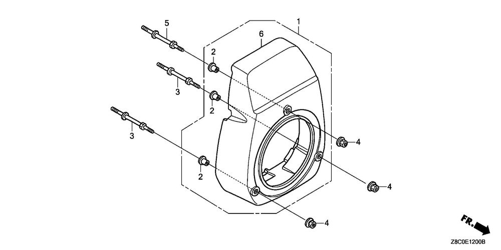 Fan Cover Diagram and Parts List for (Type MHA2)(GCAAA-3723287-9999999) Honda Engine