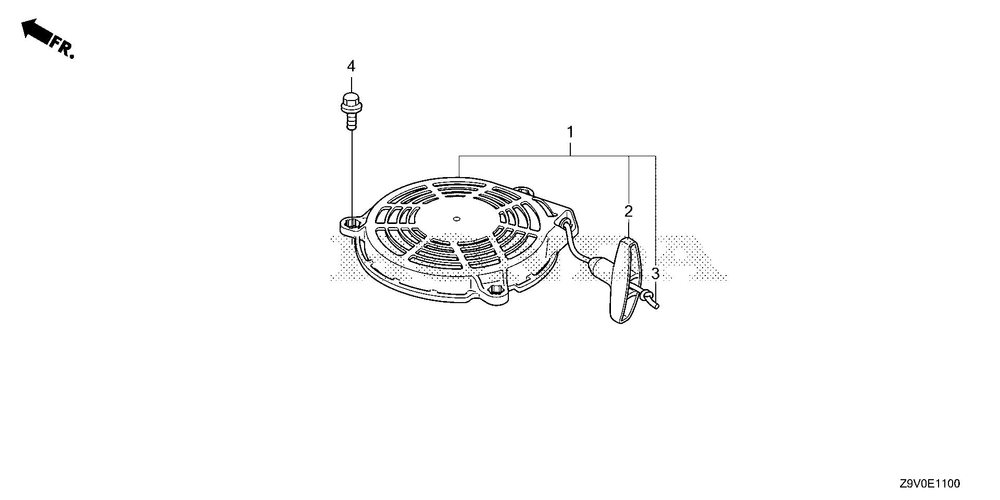 Recoil Starter (1) Diagram and Parts List for (Type S3C)(GJAVA-1000001-9999999) Honda Engine